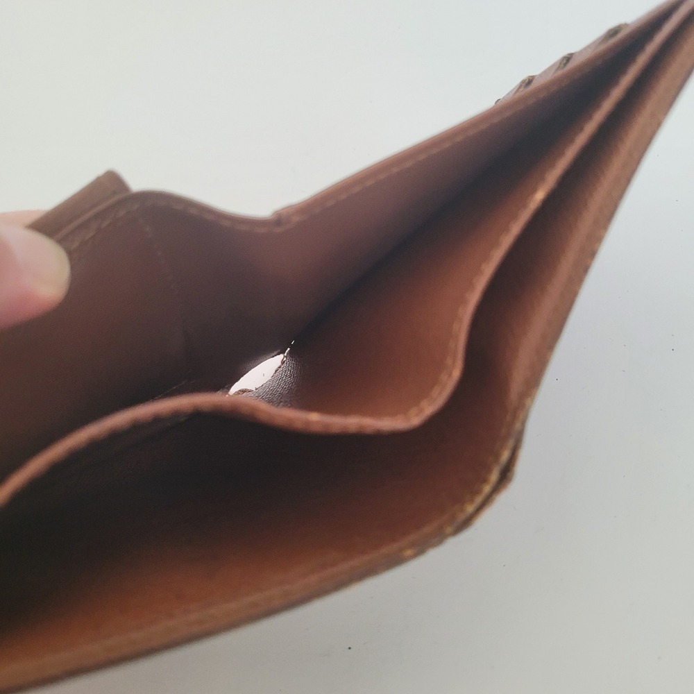 Louis Vuitton Monogram Bifold Wallet Brown Canvas Coin Pocket Made in France - Picture 6 of 12